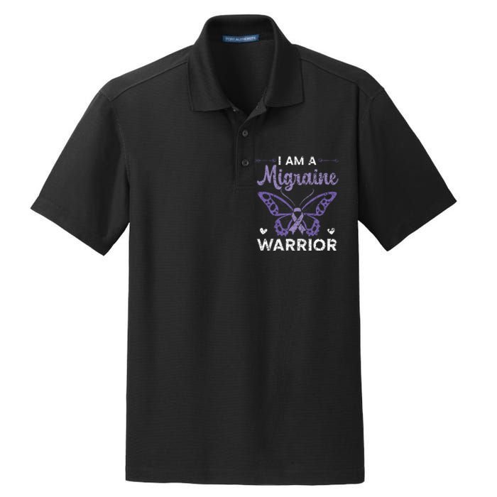 I Am A Migraine Warrior Headache Migraine Awareness Dry Zone Grid Polo