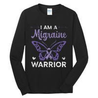 I Am A Migraine Warrior Headache Migraine Awareness Tall Long Sleeve T-Shirt