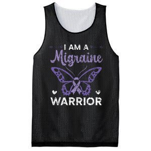 I Am A Migraine Warrior Headache Migraine Awareness Mesh Reversible Basketball Jersey Tank