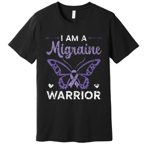 I Am A Migraine Warrior Headache Migraine Awareness Premium T-Shirt