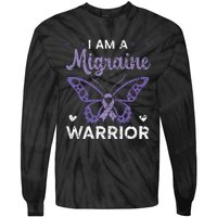 I Am A Migraine Warrior Headache Migraine Awareness Tie-Dye Long Sleeve Shirt