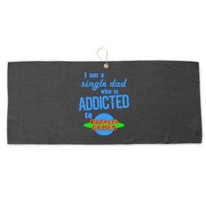 I Am A Single Dad Who Is Addicted To Cool Math Games Large Microfiber Waffle Golf Towel