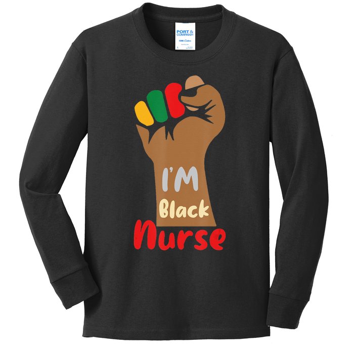 I am a Black Nurse of Black History Month Apparel Kids Long Sleeve Shirt