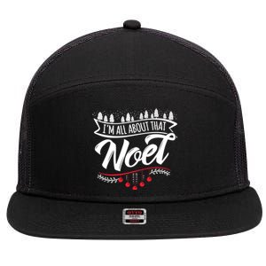 I Am All About That Noel Cute Xmas Gift 7 Panel Mesh Trucker Snapback Hat