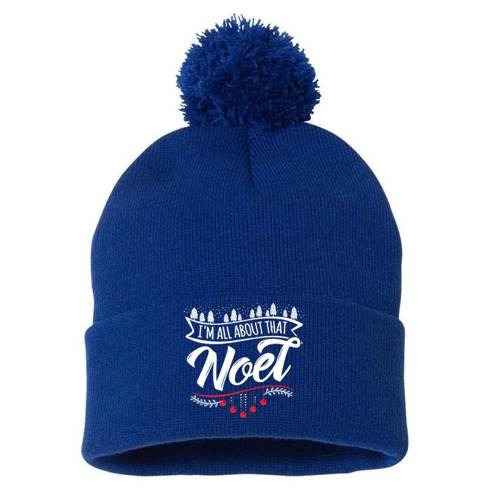 I Am All About That Noel Cute Xmas Gift Pom Pom 12in Knit Beanie