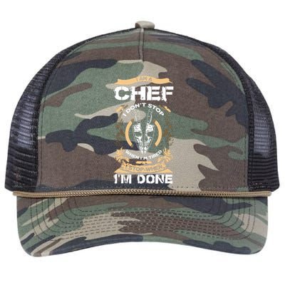 I Am A Chef T I Dont Stop When Im Tired T Retro Rope Trucker Hat Cap