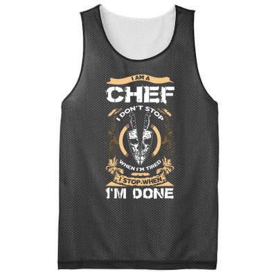 I Am A Chef T I Dont Stop When Im Tired T Mesh Reversible Basketball Jersey Tank