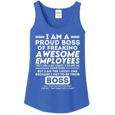 I Am A Proud Boss Of Freaking Awesome Employees Funny Boss Gift Ladies Essential Tank