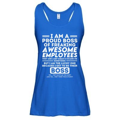 I Am A Proud Boss Of Freaking Awesome Employees Funny Boss Gift Ladies Essential Flowy Tank