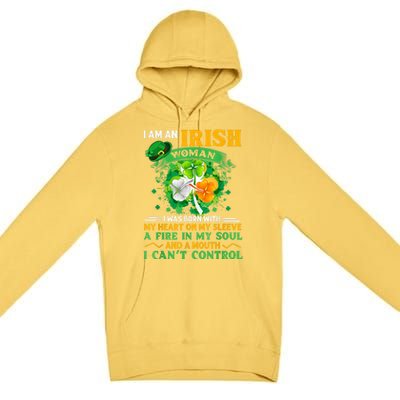 I Am An Irish I Was Born With My Heart On My Sleeve Funny Gift Premium Pullover Hoodie