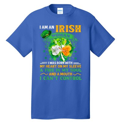 I Am An Irish I Was Born With My Heart On My Sleeve Funny Gift Tall T-Shirt