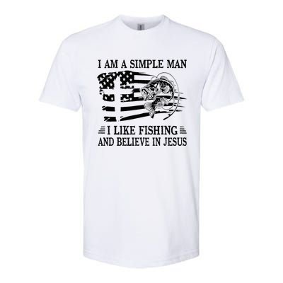 I An A Simple Man I Like Fishing And Believe In Jesus Christ Softstyle® CVC T-Shirt