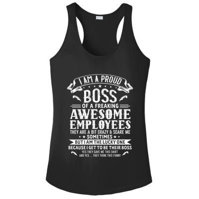I Am A Proud Boss Of Freaking Awesome Employees Funny Job Gift Ladies PosiCharge Competitor Racerback Tank