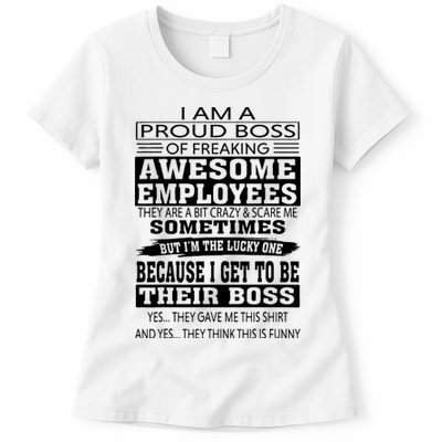 I Am A Proud Boss Of Freaking Awesome Employees Womens T-Shirt