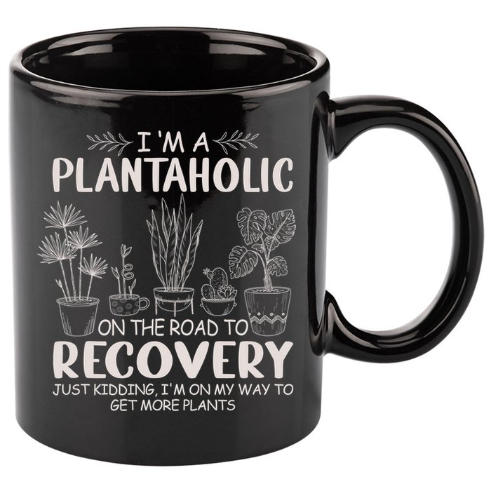 I Am A Plantaholic On The Road To Recovery Funny Plant Lover 11oz C Handle Ceramic Mug