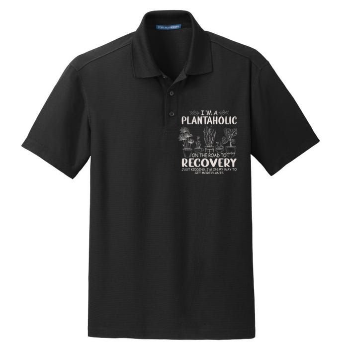 I Am A Plantaholic On The Road To Recovery Funny Plant Lover Dry Zone Grid Polo