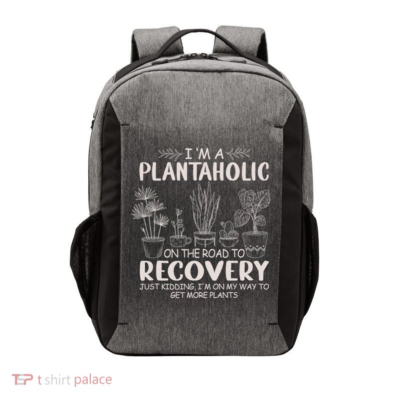 I Am A Plantaholic On The Road To Recovery Funny Plant Lover Vector Backpack