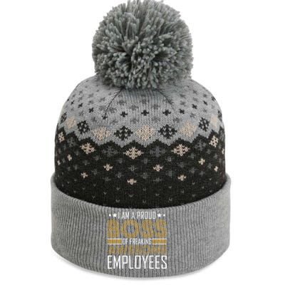 I Am A Proud Boss Supervisor Business Ceo Leader Founder Gift The Baniff Cuffed Pom Beanie