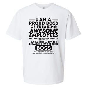 I Am A Proud Boss Of Freaking Awesome Employees Funny Boss Sueded Cloud Jersey T-Shirt