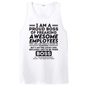 I Am A Proud Boss Of Freaking Awesome Employees Funny Boss PosiCharge Competitor Tank