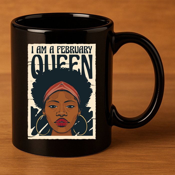 I Am A February Queen Gift For Her 11oz C Handle Ceramic Mug