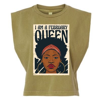 I Am A February Queen Gift For Her Garment-Dyed Women's Muscle Tee