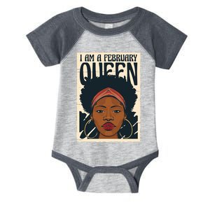 I Am A February Queen Gift For Her Infant Baby Jersey Bodysuit