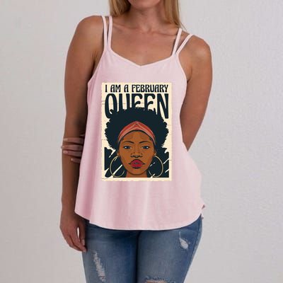 I Am A February Queen Gift For Her Women's Strappy Tank