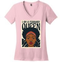I Am A February Queen Gift For Her Women's V-Neck T-Shirt
