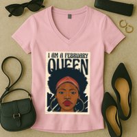 I Am A February Queen Gift For Her Women's V-Neck T-Shirt