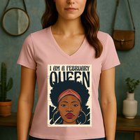 I Am A February Queen Gift For Her Women's V-Neck T-Shirt