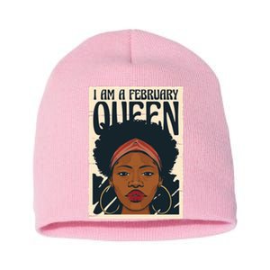 I Am A February Queen Gift For Her Short Acrylic Beanie