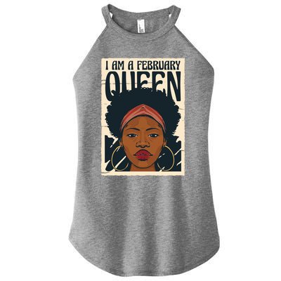 I Am A February Queen Gift For Her Women’s Perfect Tri Rocker Tank