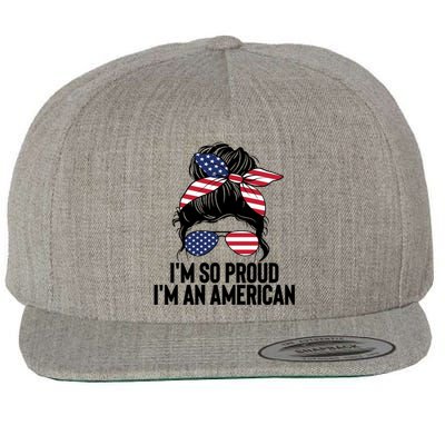 Im An American Funny Usa Flag Citizenship Patriotic Gift Wool Snapback Cap