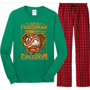 I Am A Fisherman I Feel Freedom When My Line Hits The Water Long Sleeve Pajama Set