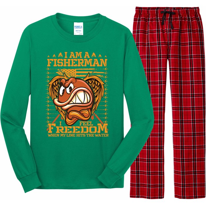 I Am A Fisherman I Feel Freedom When My Line Hits The Water Long Sleeve Pajama Set