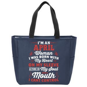 Im An April Wo Queen Born In April Zip Tote Bag