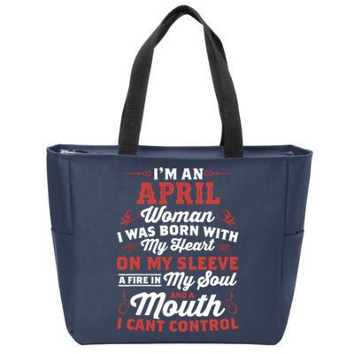 Im An April Wo Queen Born In April Zip Tote Bag