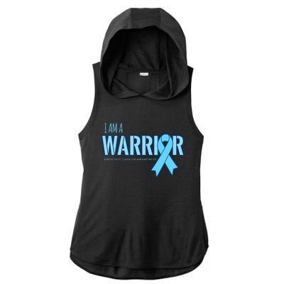 I Am A Warrior Prostate Cancer Awareness Ladies PosiCharge Tri-Blend Wicking Draft Hoodie Tank