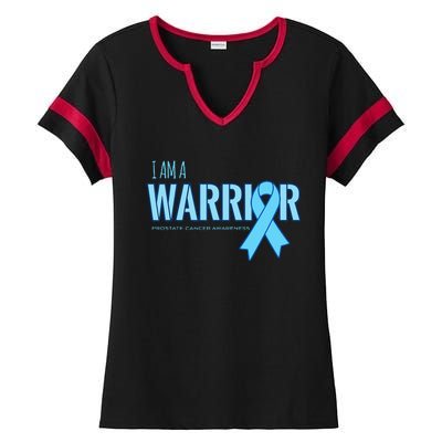 I Am A Warrior Prostate Cancer Awareness Ladies Halftime Notch Neck Tee