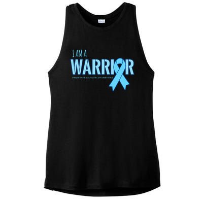 I Am A Warrior Prostate Cancer Awareness Ladies PosiCharge Tri-Blend Wicking Tank