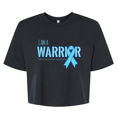 I Am A Warrior Prostate Cancer Awareness Bella+Canvas Jersey Crop Tee