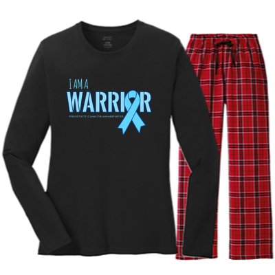 I Am A Warrior Prostate Cancer Awareness Women's Long Sleeve Flannel Pajama Set 