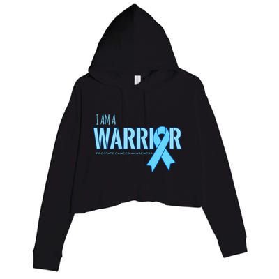 I Am A Warrior Prostate Cancer Awareness Crop Fleece Hoodie