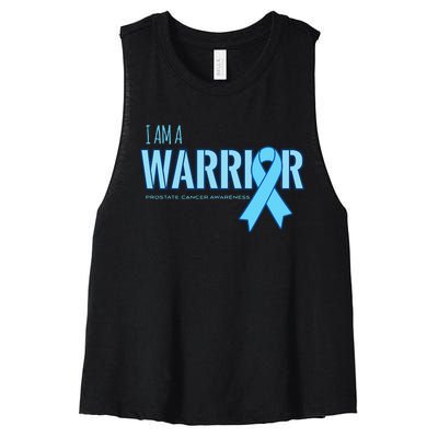 I Am A Warrior Prostate Cancer Awareness Women's Racerback Cropped Tank