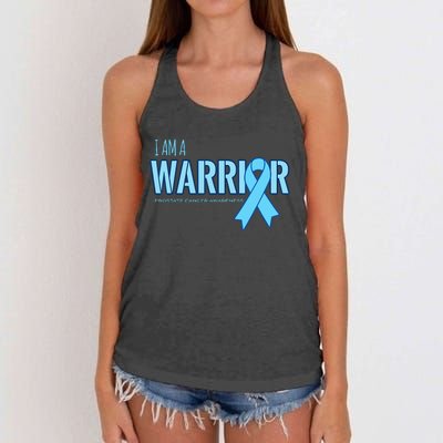 I Am A Warrior Prostate Cancer Awareness Women's Knotted Racerback Tank