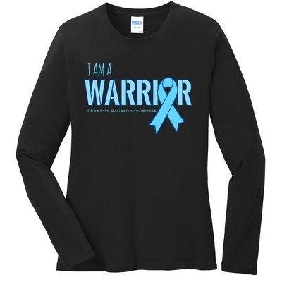 I Am A Warrior Prostate Cancer Awareness Ladies Long Sleeve Shirt