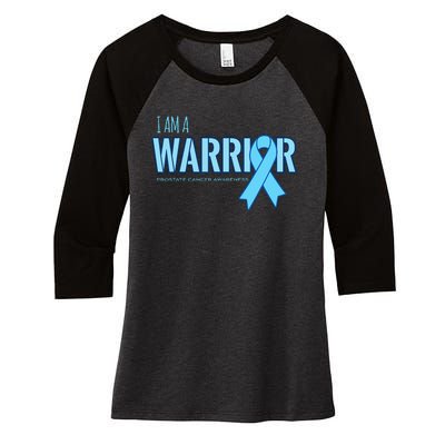 I Am A Warrior Prostate Cancer Awareness Women's Tri-Blend 3/4-Sleeve Raglan Shirt