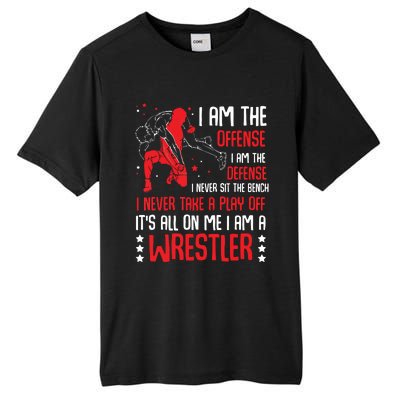 I Am A Wrestler Wrestling Wrestler Fight Coach Sports Tall Fusion ChromaSoft Performance T-Shirt