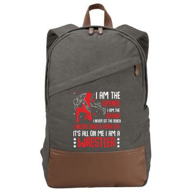 I Am A Wrestler Wrestling Wrestler Fight Coach Sports Cotton Canvas Backpack